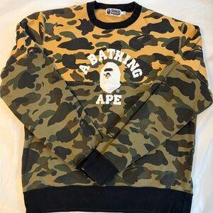 Bape sweater yellow/green camo combo size xl good condition